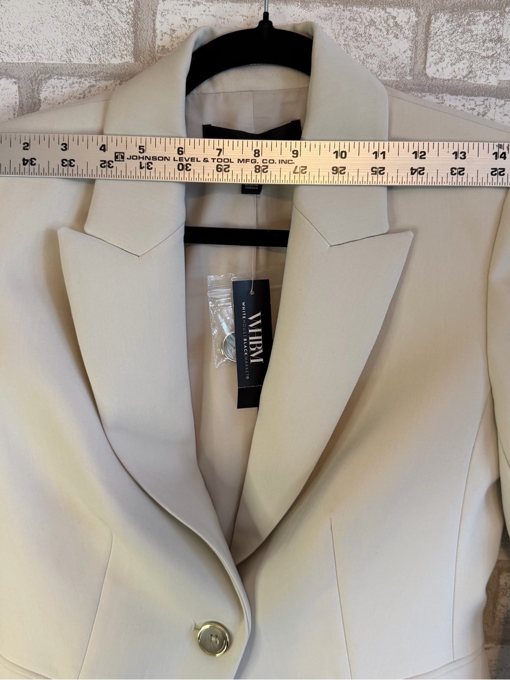 WHBM One Button Blazer Ivory Pumice Jacket NWT Women’s Size 0 Career Chic Coat - Picture 13 of 15